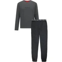 HUGO Pyjama Jim Long Set (2 tlg) mit Markenschriftzug auf Oberteil