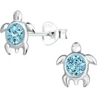 ALEXANDER YORK Paar Ohrstecker SCHILDKRÖTE mit Kristall, 2-tlg., 925 Sterling Silber