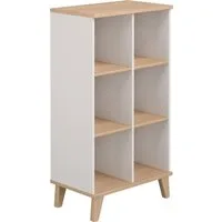 PAIDI Standregal FIENE in Grau mit 6 offenen Fächern, 66x120x40cm, stabiles und langlebiges Regal aus Holz, geprüfte Qualität