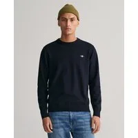 Gant Rundhalspullover CLASSIC COTTON C-NECK Premium Strickpullver aus weicher 100% Baumwolle, Übergangspullover