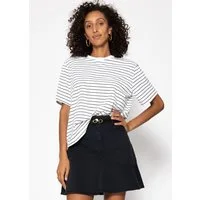 SASSYCLASSY T-Shirt Gestreiftes Shirt für Damen Legeres T-Shirt mit Rundhalsausschnitt und lockerer Passform