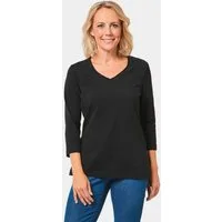 GOLDNER 3/4-Arm-Shirt Shirt mit V-Ausschnitt