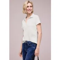 STREET ONE Poloshirt mit geschlitztem Rundhalsausschnitt