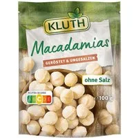 KLUTH Knabberei, Kluth Macadamias geröstet und ungesalzen knackiger Snack 100g