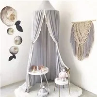HOMELIVE Betthimmel Betthimmel Baldachin Kinderzimmer Deko, Exquisite Spitze Edging, Saumlänge 240cm*60 CM