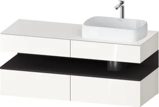 Duravit Qatego Konsolenwaschtischunterbau wandhängend Weiß Hochglanz 1400x550x600 mm - QA47660802200 QA4766080220010