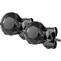 Taffstyle Paar Ohrstecker Elegante Ohrringe Stecker schwarzer Kristall Diamant Form Rund Solitär (Klassische Ohrstecker mit funkelndem Kristall für Alltag und besondere Anlässe), Geschenke zum Geburtstag Weihnachten Valentinstag