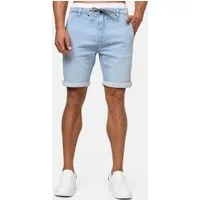 Indicode Jeansshorts Herren Azibo Jeans Shorts Herrenshorts elastischer Bund samt Tunnelzug