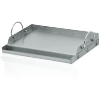 BBQ-Toro Grillplatte Edelstahl, 49,5 x 32 cm, BBQ Plancha für Holzkohle und Gasgrill