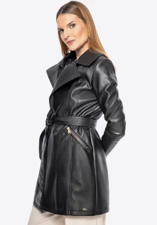 Wittchen Damen-Kunstledermantel Schwarz