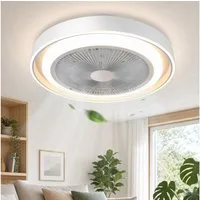 Nettlife Deckenventilator mit Licht und Fernbedienung 43W Leise LED Deckenleuchte Dimmbar, Schlafzimmer Wohnzimmer Esszimmer 50*50*20.5cm