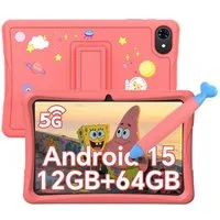 TABWEE 10" kinder tablet Android15 mit Hülle, Stift Tablet (10.1", 64 GB, Android15, Google Kids Space, 5G wifi, Android 15, Gemini AI, mit Stift)
