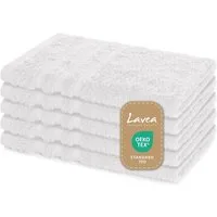 Lavea Gästehandtuch 5er Set Gästehandtücher, Elena Frottee, 30x50 cm Gästetuch, 100% Baumwolle (5er Set), 500 g/m² Frottier, weich & saugstark, pflegeleicht