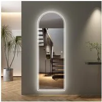 WDWRITTI Ganzkörperspiegel ohne rahmen 165x60cm LED Ganzkörperspiegel groß Flurspiegel Modern (Wandspiegel mit beleuchtung groß, Dimmbar, Kalt/Neutral/Warmweiß, Memory-Funktion), für Wohnzimmer Schlafzimmer Garderobe Flur Friseurladen