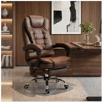 Vinsetto Schreibtischstuhl mit Massagefunktion, Ergonomisch, mit Liegefunktion, Heizfunktion (Computerstuhl, 1 St), höhenverstellbar, Braun