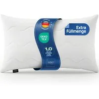 LILENO HOME Kopfkissen - gestepptes Kissen in verschiedenen Größen - Made in Germany, Füllung: 100% Polyester, Rückenschläfer, Seitenschläfer, Bauchschläfer, Spar-Set, 1er Set, Kopfkissen 40x80 cm HART mit 650g Füllung, allergikergeeignet