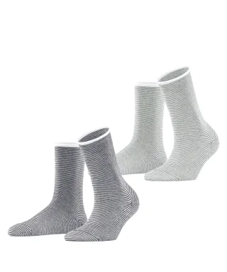 ESPRIT socks & tights - Esprit Allover Stripe 2-Pack Damen sortiment - Gr. - 36.5