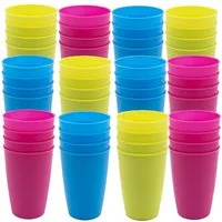 TSB Werk Becher Set Campingbecher Trinkbecher Becher, 48-tlg., Picknickgeschirr, Reisebecher, Kunststoff, Set