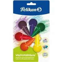 Pelikan Wachsmalstift Wachsmalmaus 6 Stück sortiert Blister