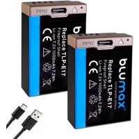 Blumax Akku für Canon LP-E17 EOS RP M3 M6 760D R8 R10 R50 USB-C 1000 mAh Kamera-Akku