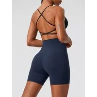 FemmeTone Radlerhose »Skin-Touch« – Nahtlose Yoga-Shorts, High-Waist & blickdicht Kurze Shaping-Tights – Seamless Leggings, Bauch-Weg