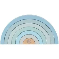 BIECO Stapelspielzeug Bieco Holz Regenbogen Baby blau - Steckspiel Holz