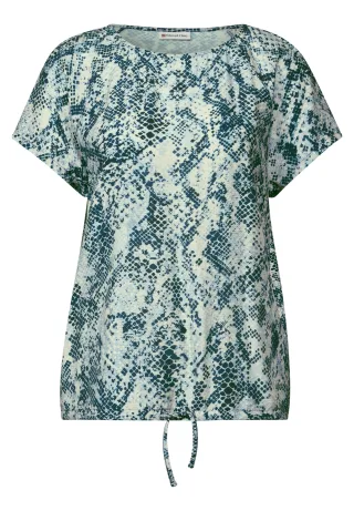 Street One - Materialmix Snake Shirt arona blue - Gr. - 44