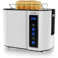 Arendo Toaster 2-Scheiben, Wärmeisoliertes Doppelwandgehäuse, Display Restzeitanzeige, 2 kurze Schlitze, für 2 Scheiben, 800 W, Kurzschlitz, Brötchenaufsatz, 7 Bräunungsgrade, Touchpanel