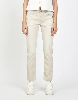 GANG Damen 94NICA WORKER - boyfriend fit Hose washed beige