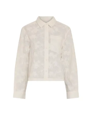 msch copenhagen - MSCHSylvia Shirt EMB egret - Gr. - XL