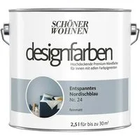 SCHÖNER WOHNEN FARBE Wandfarbe Schöner Wohnen Designfarben 2,5 Ltr. Entspanntes Nordischblau Nr. 24