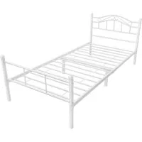 en.casa Metallbett, »Florenz« 120x200 Weiß Bettgestell