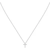 CHRIST Collier CHRIST Damen-Kette 585er Weißgold 16 Diamant Kreuz