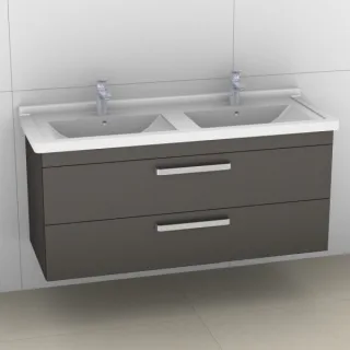 Artiqua 411 Waschtischunterschrank für Starck 3 033213 Stahlgrau Metallic, 411-WU2L-D11-7141-88 411-WU2L-D11-7141-88