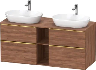Duravit D-Neo Konsolenwaschtischunterbau wandhängend Nussbaum Matt 1400x550x664 mm - DE4970B34790000 DE4970B34790000