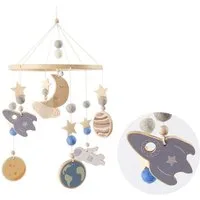 CLTYQ Mobile Baby Holz Hängende Bettglocke, Windspiel Rassel Babybett Mobile, Kinderzimmer Hängende Bettglocke, Neugeborenen Geschenk