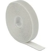 Klettband auf Rolle, 5 Meter x 20mm, Kabelbinder grau