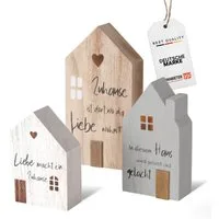 Topanbieter999 Dekoobjekt Holz Deko Häuser mit Sprüchen Set (3 St., 3er Set)