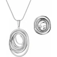 KARMA Schmuckset Damen Silber od. Gold Edelstahl vergoldet (pflegeleicht, 2-tlg., wasserfest hypoallergen rosfrei), Halskette und Ring Kette Geschenkset für Frauen