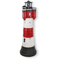 colourliving Gartenfigur Leuchtturm Roter Sand Solar Solarbetrieben LED, (Maritime Dekoration), 80 cm, Dämmerungssensor, drehendes Leuchtfeuer
