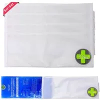 LisaCare Kalt-Warm-Kompresse Kühltaschen - Vlieshülle - Vliesstoffhüllen, Spar-Set 5-tlg., Mit Gummiband & Klettverschluss!