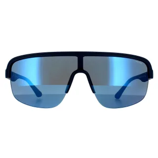 Police Semi Rimless Mens Matte Midnight Blue Blue Mirrored 90041091