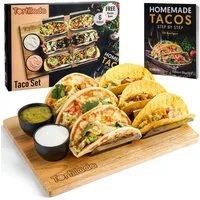 Tortillada Tortillaform Taco- und Hotdog-Halter mit Servierbrett, (Set), für bis zu 6 Tacos, mit Servierbrett und Dipschalen
