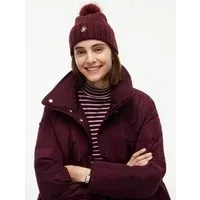 Tommy Hilfiger Beanie TH SCRIPT CABLE POM mit Kaschmiranteil