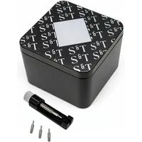 S&T Design Uhrenbox Uhrenetui Uhrenbox mit Uhren Werkzeug Armbandkürzer Metall Geschenkbox (1 St), Aluminium Uhrendose mit Werkzeugset für Armbanduhren kürzen