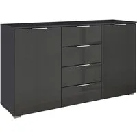 OTTO home Kombikommode Sideboard Schubladenkommode AGORDO mit Dekor- oder Hochglanzfront (in zwei Griff-Farben, Breite 120 cm), vier große Schubladen, mit insgesamt 4 Einlegeböden MADE IN GERMANY
