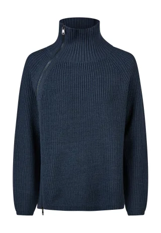 Marc Aurel - Pullover mit seitlichem Reisverschluss denim blue - Gr. - 46