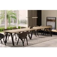 Endo-Moebel Esstisch Lungo XXL 130-405 cm, Metallgestell, ausziehbar, erweiterbar, riesiger Kulissentisch, 4m, extra lang und groß, stabil