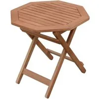 Spetebo Klapptisch Eukalyptus Holz Beistelltisch - 50 cm (Stück, 1-St., Gartentisch), Holz Garten Balkon Tisch