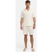 Indicode Freizeitanzug Herren INLino Set Shirt Herrenshorts Set, aus hochwertigem Seersucker-Jersey